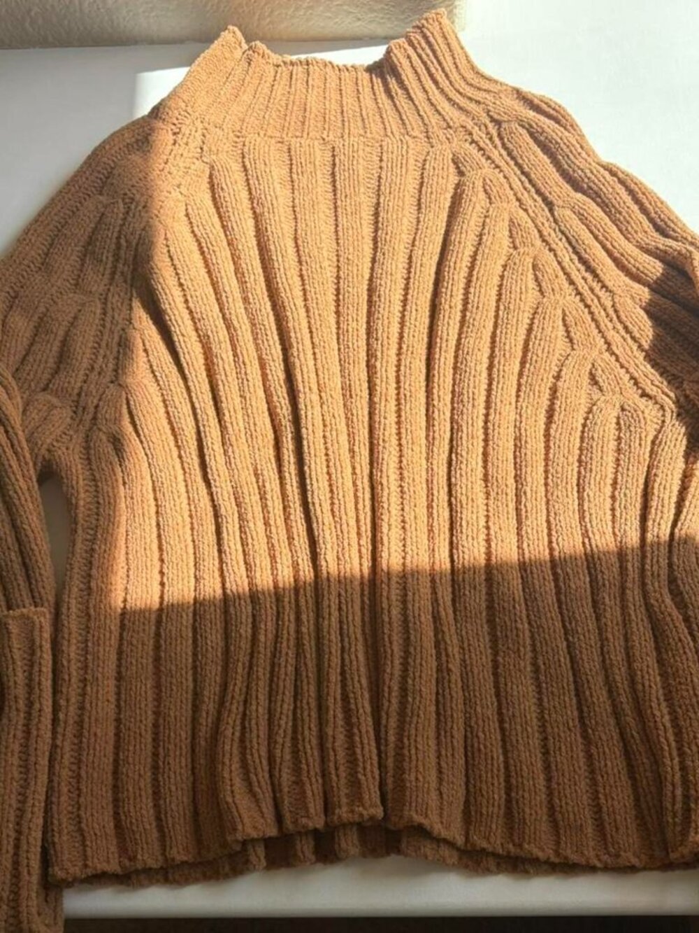 🍂 Camel Ribbed Knit Mock Neck Sweater 🍂 - Picture 3 of 5